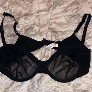 See through unpadded wire bra